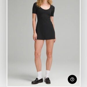 lululemon Align™ Short-Sleeve Dress with built in shorts in the color black